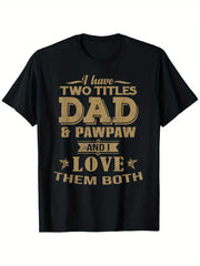 Father's Day gift for dad, men with single-sided printed design, humorous black short sleeved shirt with "love title"
