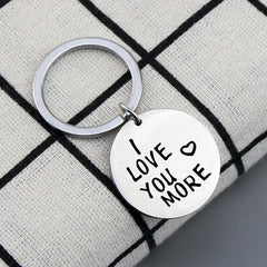Fashion Jewelry Valentine Gift Keychain Engraved 'I Love You More'