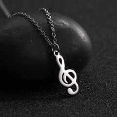 Music Necklace Treble Clef Note Chain Musical Symbol Staff Notation Gift For Woman