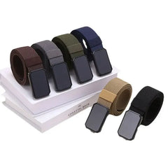 Men's Belt With Magnet Buckle Men's Outdoor Travel Magnetic Tactical Belt No Metal Automatic Magnetic Buckle Nylon Belt