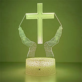 Jesus Cross Night Light Christian 3D Optical Illusion Lamp Dimmable Nightlights Birthday Easter Desk Table Lamp for Boys Girls