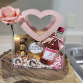 1pc Pink Gift Bag With Heart-shaped Handles,Bridal Party,Clear Gift Bag,Heart Shape,Anniversary,Valentine's,Handmade Gift Box