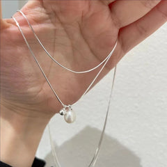 Wear Double Layer Pearl Necklace Light Luxury Niche High-end Design Se