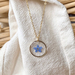 Forget-Me-Not-Necklace, Floral Necklace, Botanical Necklace, Botanical Necklace