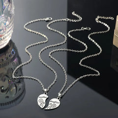 2pcs Antique Silver-plated Necklace Fashionable Mother Beautiful Daughter Combination