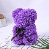 Artificial Flowers 25cm Rose Bear Girlfriend Anniversary Christmas Valentine's Day Gift Birthday Present For Wedding Party