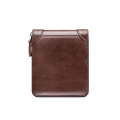 Fashion Genuine Leather Wallet For Men Zipper Complete Closure Wallet Driving License Credit Card Holder Coin Bag Men's Wallet
