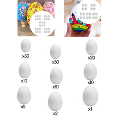 Foam Eggs Blank White Smooth for Crafts Making Easter Eggs Polystyrene Eggs for Handmade Ornaments Decorating Halloween Spring