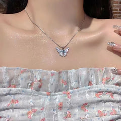 Butterfly Necklace Sweet Cool Women Necklaces Butterflies Pendant Snake Bone Chain