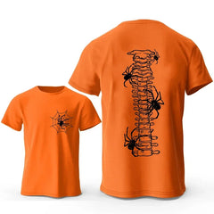 Funny T Shirt for Men Vintage T-Shirt Clothes Two Sided Spider Spine Print