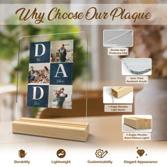 Personalized Father Photo Couple Collage for Dad Men Mom Home Customized