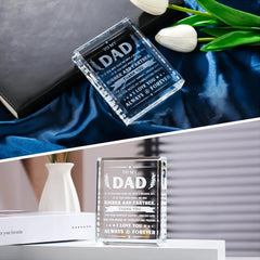 Gifts for Dad from Daughter Son Crystal Plaque Birthday Gifts for Dad Crystal Best Dad Keepsake Gift on Christmas Father's Day