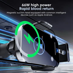 66W Wireless Car Charger Air Vent Auto Clamping Super Fast charging
