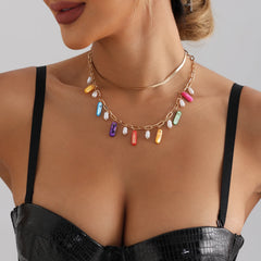 Women's pendant necklace natural geometric fashion imitation pearl