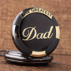 Fashion Casual Men'S Quartz Pocket Watch "The Greatest Dad" Engraved Round Dial Men's Pocket Watch for Father's Day Gift Reloj