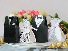 Wedding Gift Bag Bride and Groom Candy Box DIY with Ribbon Wedding Decorations Souvenir Party Supplies