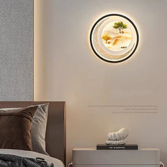 Light Luxury Wall Lamp Bedroom Living Room Background Wall Lamp High-end Chinese Mural