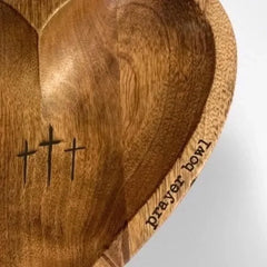 Wooden Religious Christian Congregation Gift Prayer Bowl Gratitude Heart Prayer Bowl Christian Gifts Wood Prayer Dough Bowl Gift