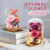 Valentine's Day Gift for Girlfriend Eternal Preserved Rose Flower Gift Box Teddy Bear