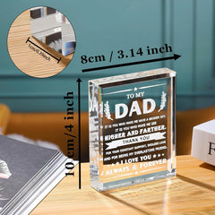 Gifts for Dad from Daughter Son Crystal Plaque Birthday Gifts for Dad Crystal Best Dad Keepsake Gift on Christmas Father's Day