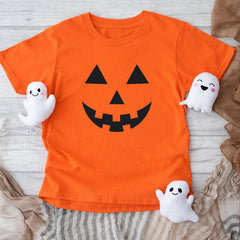 Pumpkin Smile Face Halloween Kids T Shirt Cotton Child 8 9 10 Years Old Clothes Witch Graphic Tee Short Sleev Cotton Tops Tshirt