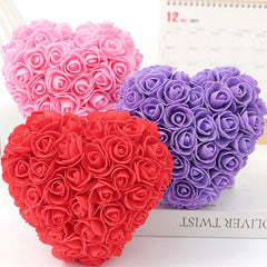 15cm 3D Love Heart Rose Flower Valentine's Day Gift for Girlfriends Completed Red PE Flower Heart Mold Wedding Birthday Gifts