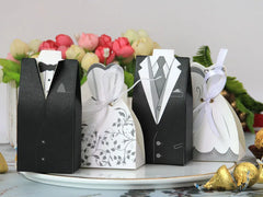 Wedding Gift Bag Bride and Groom Candy Box DIY with Ribbon Wedding Decorations Souvenir Party Supplies