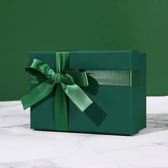 Green Gift Box - Clothing Decoration Gift Box with Magnetic Lid - Ribbon, Filler, Stick