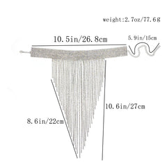 1 Piece Fashionable, Simple, Versatile Necklace, Luxurious Rhinestone Tassel Necklace