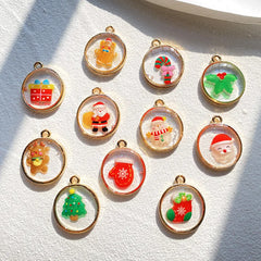 10Pcs Fashion Santa Claus Elk Tree Charms Alloy Pendent For Keychain Earrings Necklace DIY