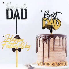Gold Happy Father's Day cake topper father Best dad super Dad cake toppers