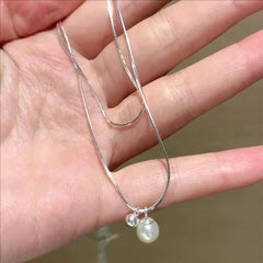 Wear Double Layer Pearl Necklace Light Luxury Niche High-end Design Se