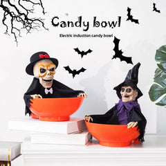 Halloween scene decoration: Pumpkin bucket, funny candy plate, props, ornaments, event atmosphere decorations, bar decor