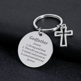 Godfather Keychain from Godchild Religious Faith Stainless Steel Key Chains Baptism Communion Father’s Day Thanksgiving Gifts