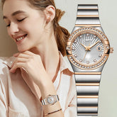 Watches for Woman Diamond Luxury Stainless Steel Watch Waterproof Luminous Date Clocks