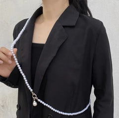 Pearl Beaded Long Necklace for Women Girls Big Pendant Collares Evening Dress Decorations Chain Elegant Jewelry Gifts