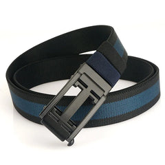 Tactical Belt Automatic Buckle Double Sided Dual Purpose Elastic Belt Mens Simple and Versatile Woven Nylon Belt for Men