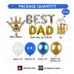Happy Father's Day Party Decoration Balloon Crown Best Dad Foil Balloon
