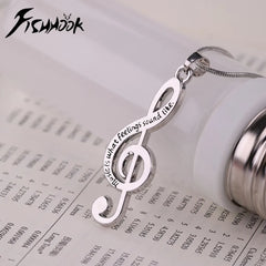 Music Necklace Treble Clef Note Chain Musical Symbol Staff Notation Gift For Woman