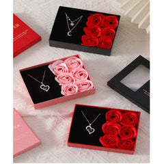 Flower Jewelry Box Six Roses Window Gift Box Ring Earrings Pendant Jewelry Box Jewelry Organizer