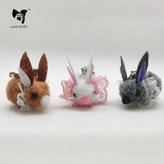 Artificial Bird Bunny Steel Wire Teaser Pet Toy for Cats and Birds Short Eye Catching Playing Rod