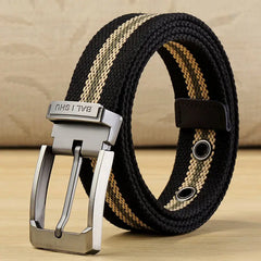 Man Tactical Belt Mens Nylon Weave Canvas Belt For Jeans Knitted Military