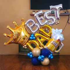 Happy Father's Day Party Decoration Balloon Crown Best Dad Foil Balloon