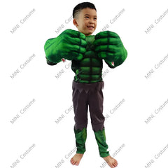 Child Hulk Muscle Costume Superhero Kids/ Fancy Dress/Halloween Carnival Party Cosplay Boy Carnival Kids Dress Up Game Gift