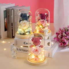 Valentine's Day Gift for Girlfriend Eternal Rose LED Light Flower Luminous Decoration