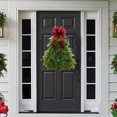 Christmas Simulation Christmas Tree Wreath Door Decoration Door Hanging Home Holiday Yard Decoration Props Outdoor Garden Gifts