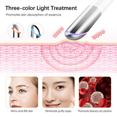 IPL Eye Massage Beauty Device Lighten Dark Circles Anti-Wrinkle 3 Color LED Photon Therapy Heated Vibrator Electric Eye Massager