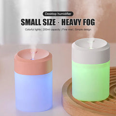 200ml Portable Mini Humidifier USB Powered With LED Light Car Home Humidifier Aroma Essential Oil Diffuser Interior Accessories