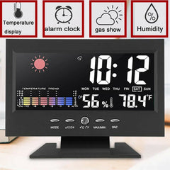 5-in-1 Led Digital Alarm Clock Calendar Weather Display Thermometer Humidity