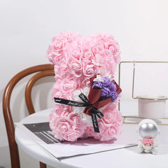 Rose Teddy Bear Mom Girlfriend Birthday Gifts Women Rose Teddy Bear Artificial Flower Anniversary Valentines Day Birthday Gift